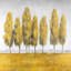 Abstrait, reproduction d'arbres jaunes sur toile