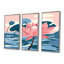 Fleur de lotus rose sur un étang bleu - ensemble d'impression d'art mural lotus-108461776-108461777