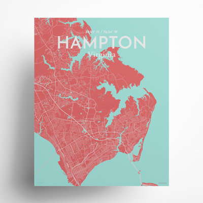 Hampton, carte de la ville, impression