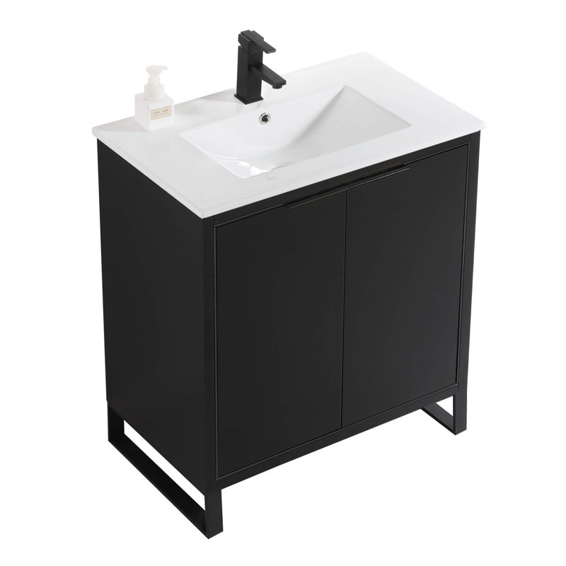 30'' Single Bathroom Vanity Set, Matte Black, Matte Black