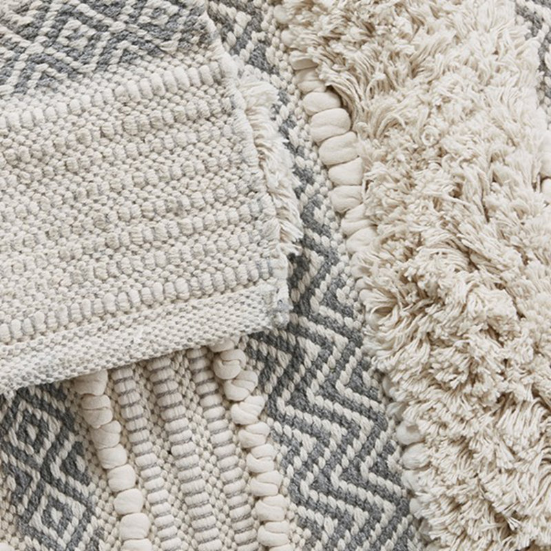 Bath Rug Hand-Woven Texture Shaggy Striped Soft & Water Absorbent Non-Slip 20X32, 22"W x 58"L, Gray