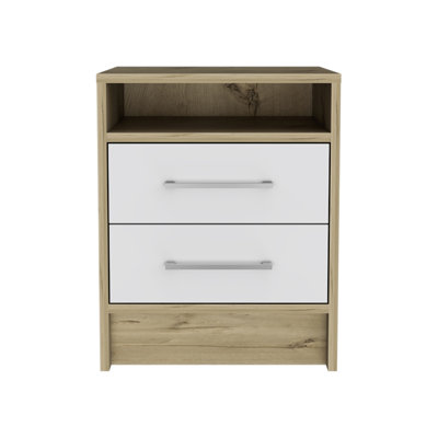 2-Drawer 1-Shelf Rectangle Nightstand