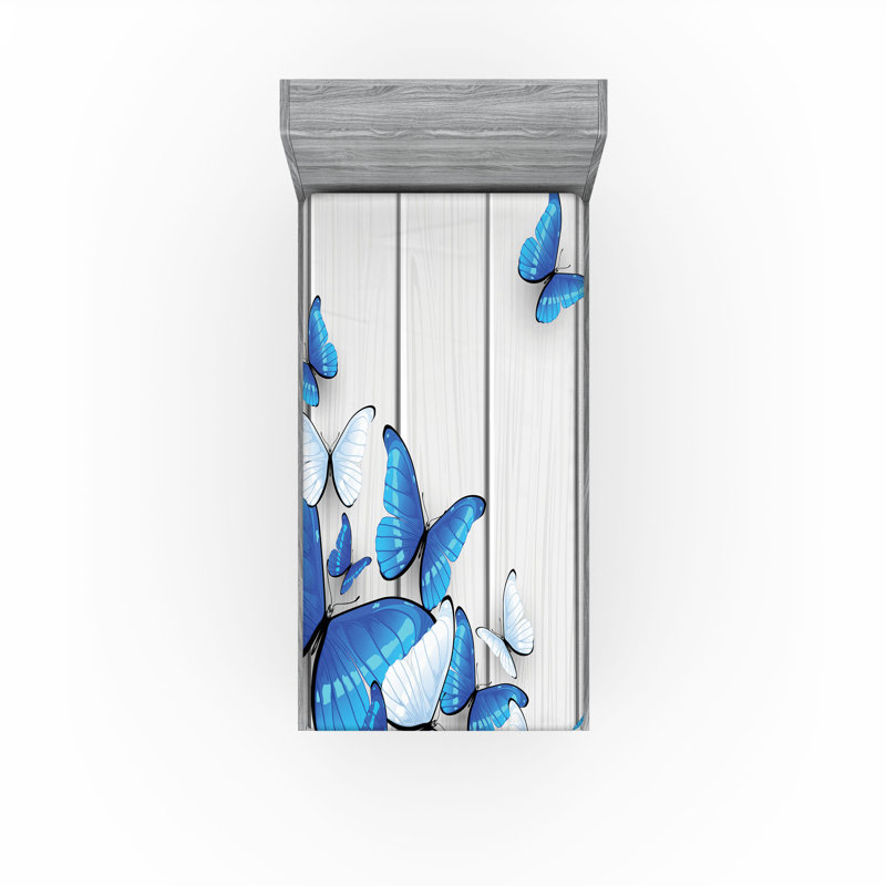 Drap-housse bleu Ambesonne, Drap-housse de taille simple