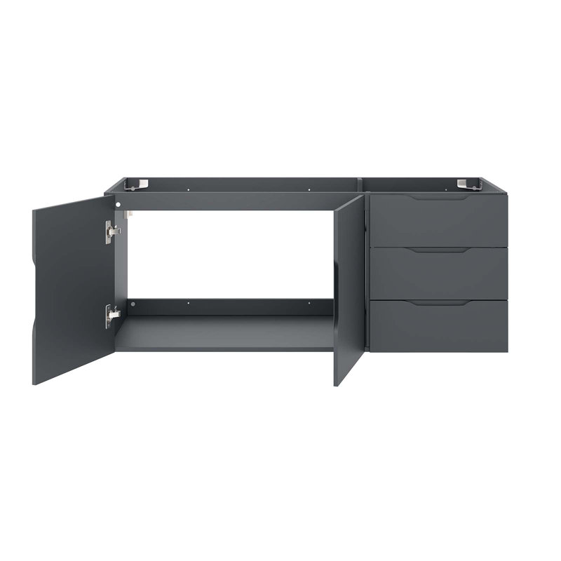 Vitality 48" Gray Wall-Mount Double Bathroom Vanity Cabinet