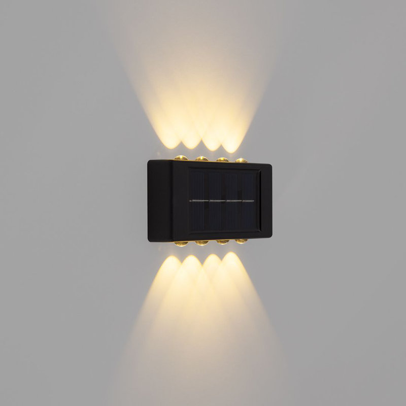 Matte Black 10cm H Solar Powered Integrated LED Outdoor Bulkhead Light