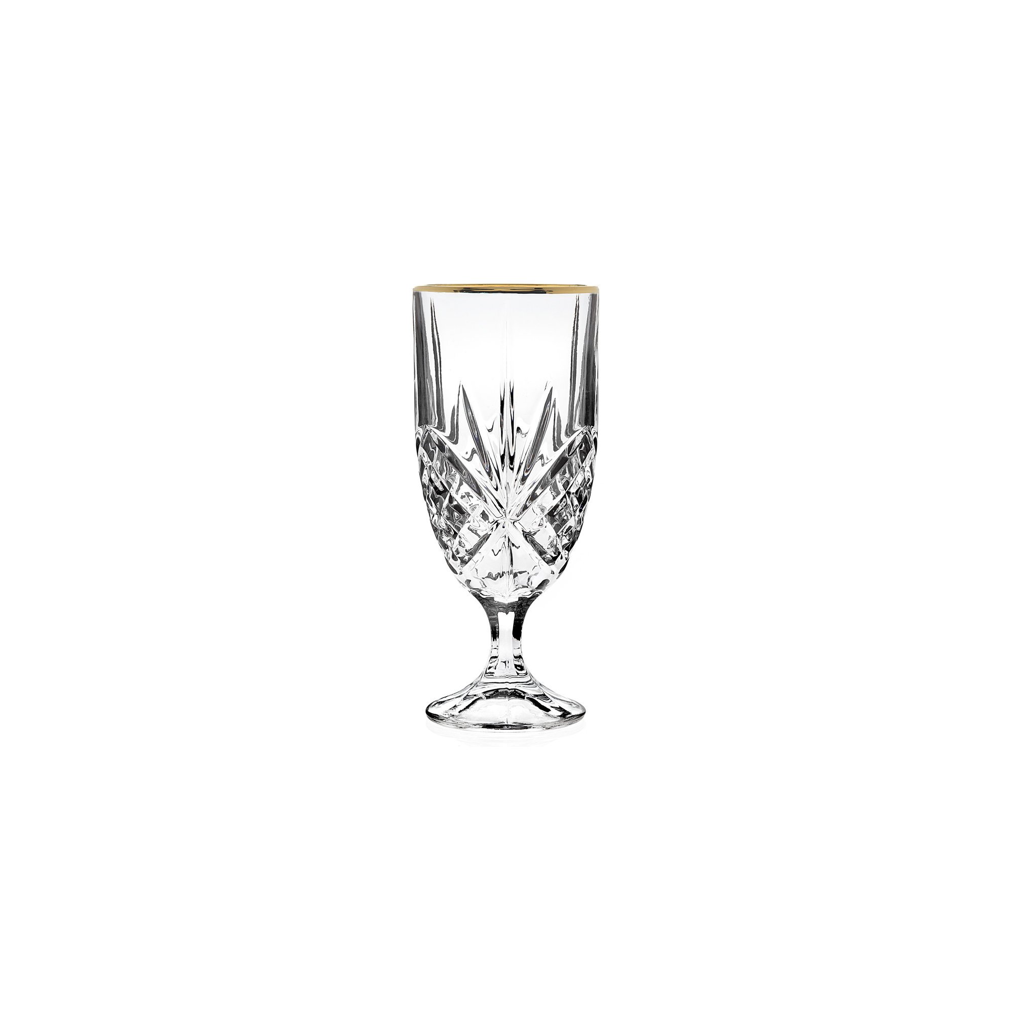 Dublin Crystal Platnium Rim Water Goblet 16oz, Gold