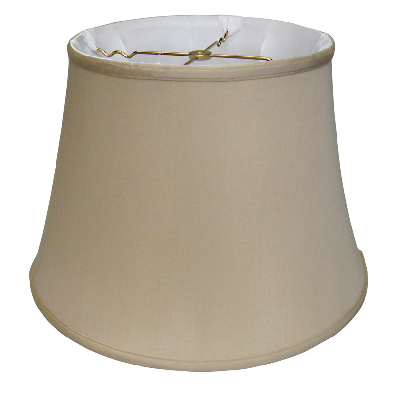 Abat-jour cloche en soie / shantung (araignée), Champagne, H 13,5 po x l 20 po x P 20 po