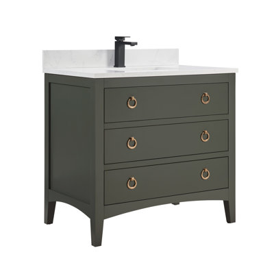 42" Solid Wood Sink Vanity With 1' Top