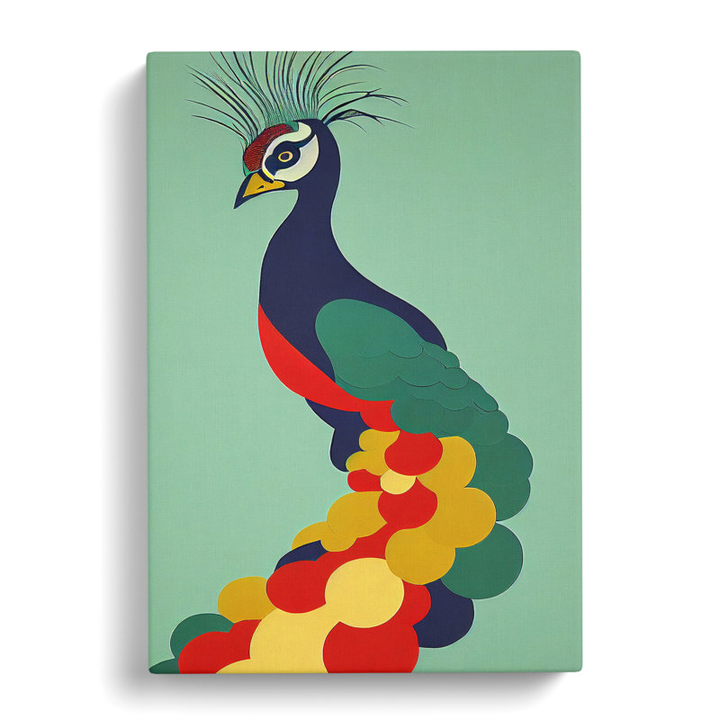 Peacock In Abstract No.7 - Wrapped Canvas, 50cm H x 35cm W x 3cm D
