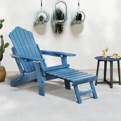 Chaise longue de patio Adirondack Hips toutes saisons avec repose-pieds rétractable