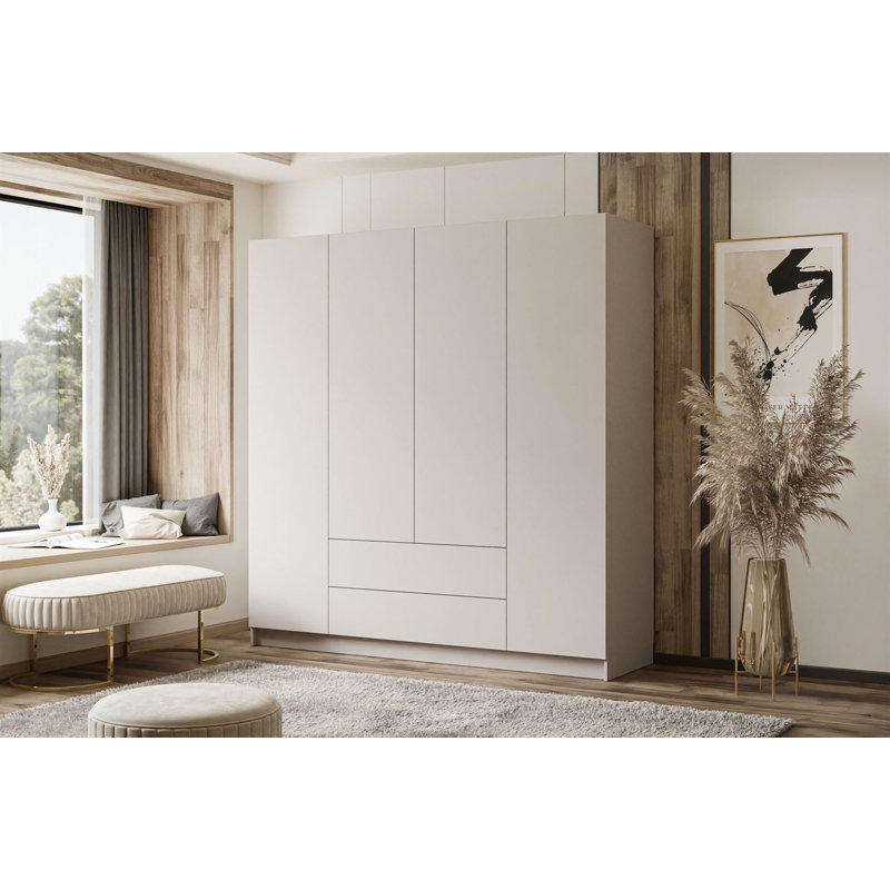 4 Door Manufactured Wood Wardrobe, without mirror