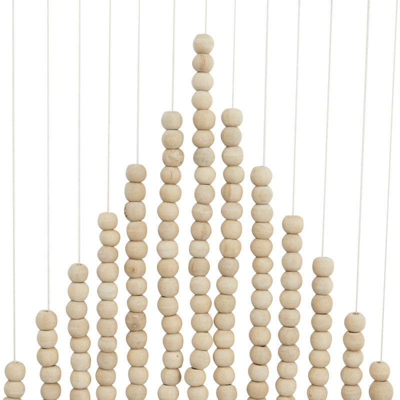 Suspension murale en tissu / bois avec tige, Brun