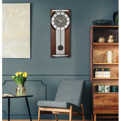 Newton Contemporary Pendulum Wood Wall Clock, C4808