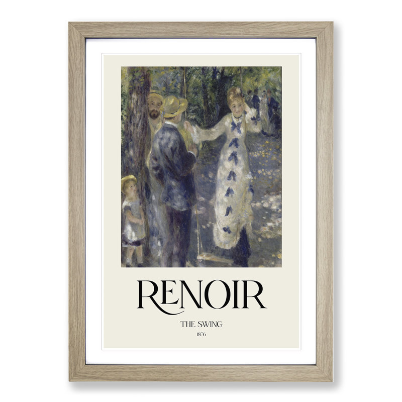 The Swing by Pierre-Auguste Renoir - Picture Frame Painting, Oak Framed, 65cm H x 48cm W x 2cm D