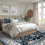 Vine Foldable Washable Area Rug – Blue/White-450678293