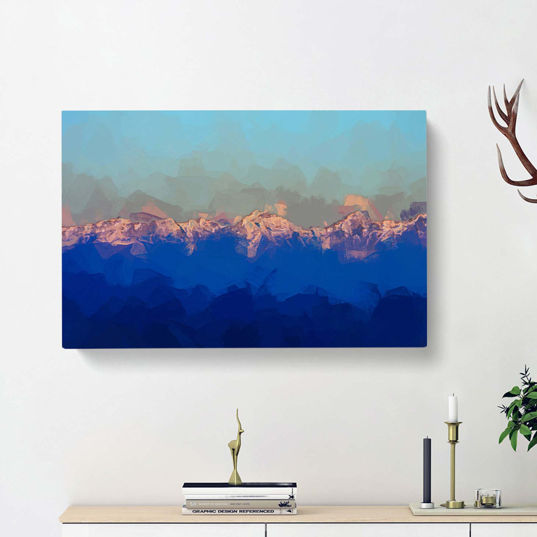 High Mountain Peaks Of The Alps In Abstract - Wrapped Canvas