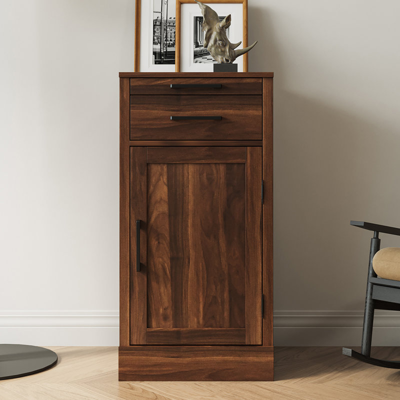 17.8'' Wide 2 - Drawer Filing Storage Cabinet Credenza, Walnut