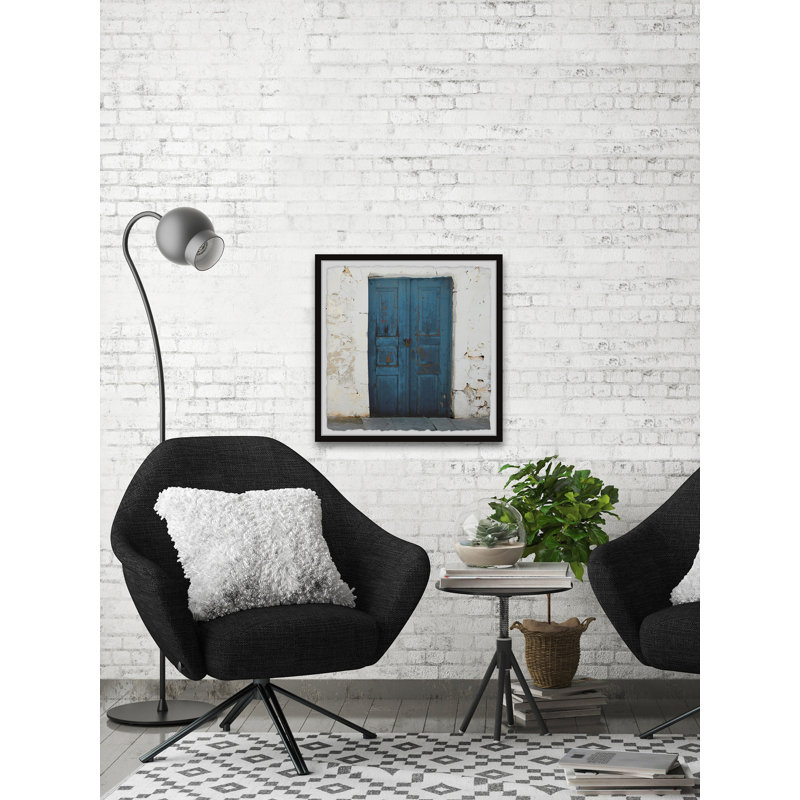 «Blue Wooden Door», reproduction encadrée, H 32 po x l 32 po x P 1,5 po