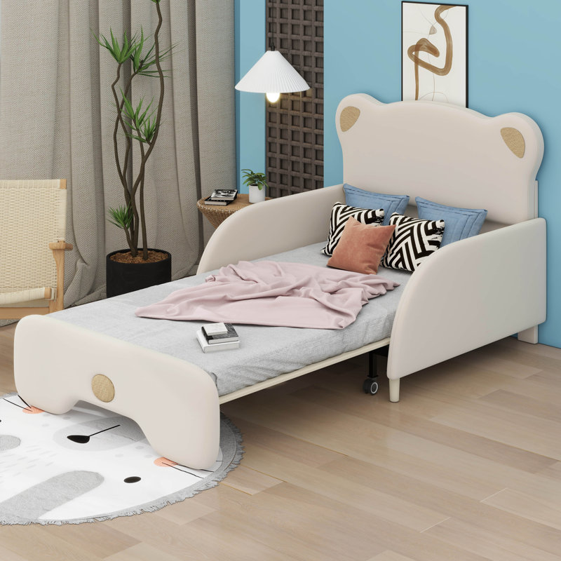 Canapé-lit rembourré extensible et voûté, Jambes blanches