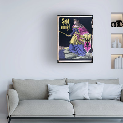 German School Seid Einig!, German Patriotic Poster, C.1870 Canvas Art