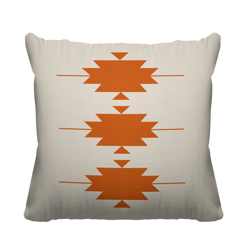 Coussin décoratif intérieur / extérieur Paco Southwestern, L 19 po x H 19 po, Orange