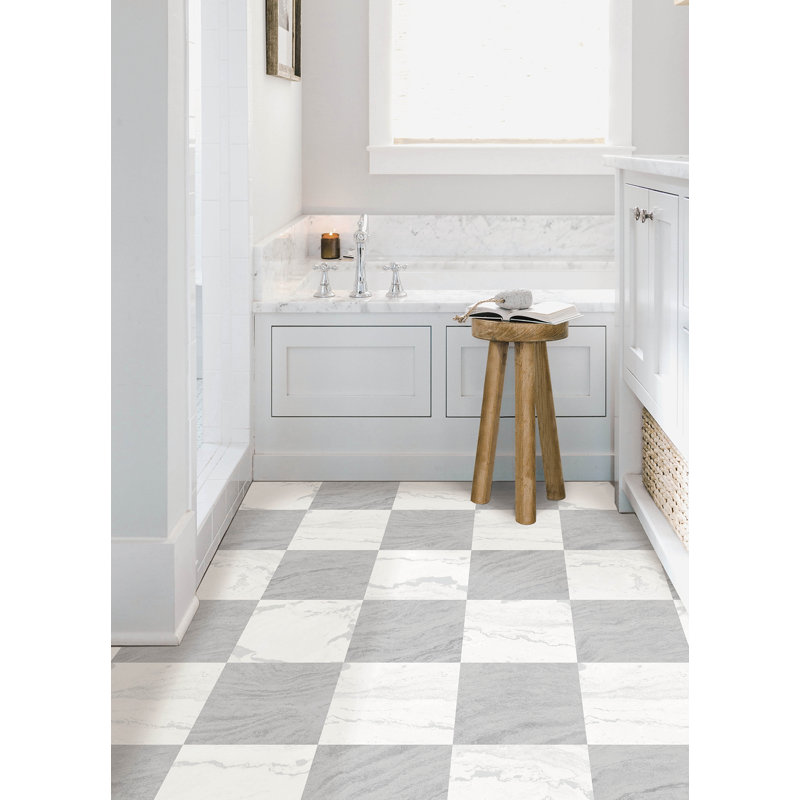 Kingsley 1.5mm Thick 12'' W x 12'' L Vinyl, Gray