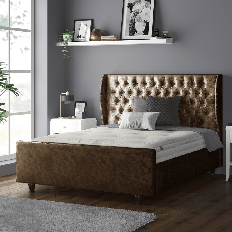 Barthel Upholstered Bed, Double (4'6), Truffle
