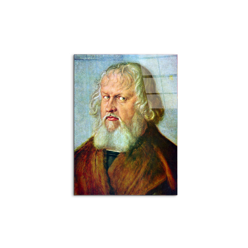 Portrait of Hieronymus Holzschuher By Albrecht Dürer 80cm H X 60cm W CrystalArt Material Acrylic Glass Effect, Frameless Panel Lightweight Ready to Hang