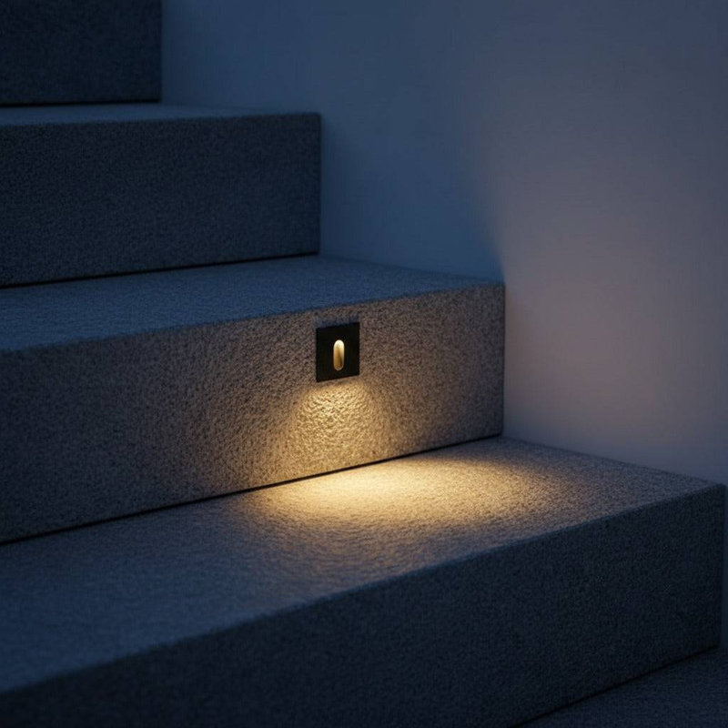 UltraBeam 1 Watt Square Recessed Black Outdoor Step Light Fixture