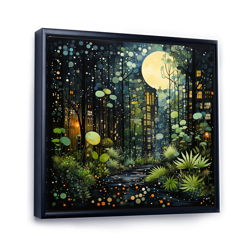 Green Yellow Urban Jungle II - Abstract Collages Canvas Prints, H 30 po x l 30 po x P 1 po, Cadre flottant noir
