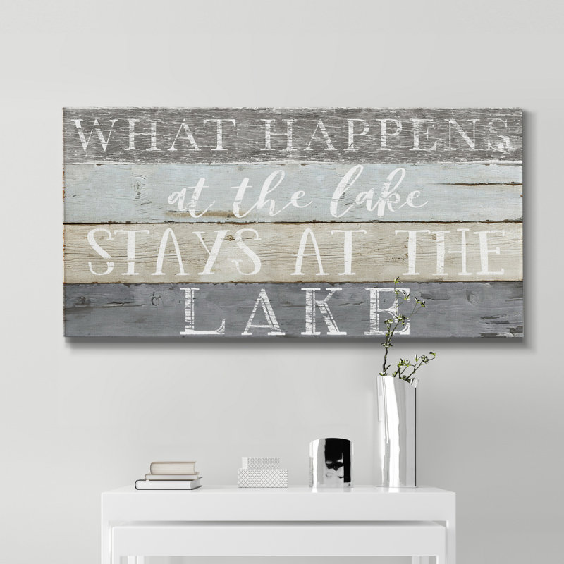 What Happens At The Lake - Toile tendue avec châssis de qualité supérieure - prête à être accrochée