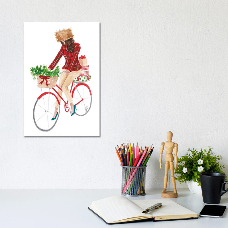 Holiday Bike by Style Of Brush - Gallery-Wrapped Canvas Giclée on Canvas, 20.32 cm H x 30.48 cm W, Canvas