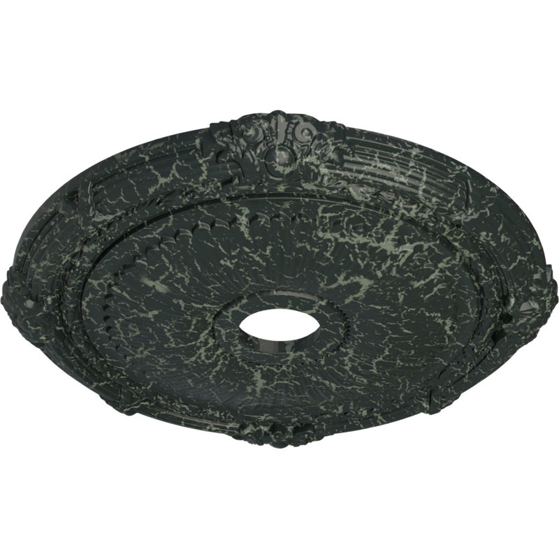 Médaillon de plafond Endurathane Heaton, DE 27 1/2 po x P 3 7/8 po x P 2 1/4 po (convient aux auvents jusqu'à 6 1/2 po), fini craquelé peint à la main