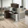 BBF Office In An Hour 2 Person Straight Cubicle Desks with Storage, Drawers, and Organizers
