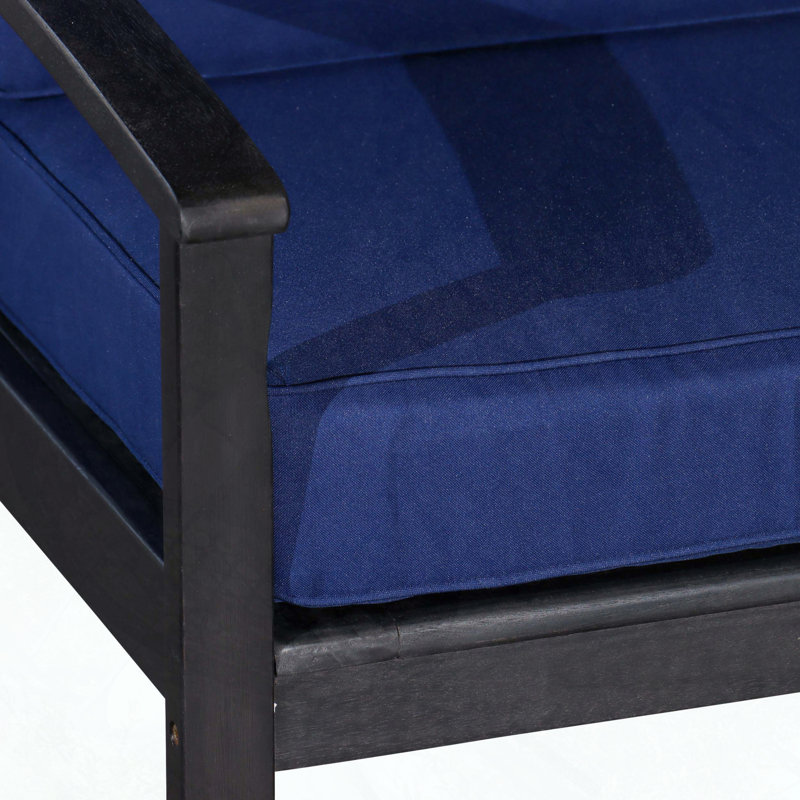 Chaise longue avec coussins Deep Eucalyptus, Espresso