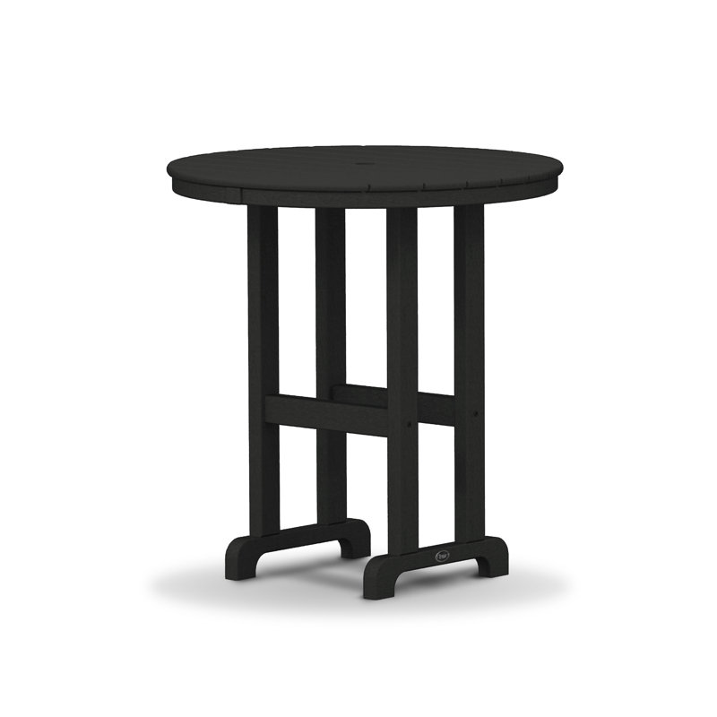 Table de comptoir ronde 36 "Monterey Bay, l 36 po x L 36 po x H 37 po, Noir anthracite