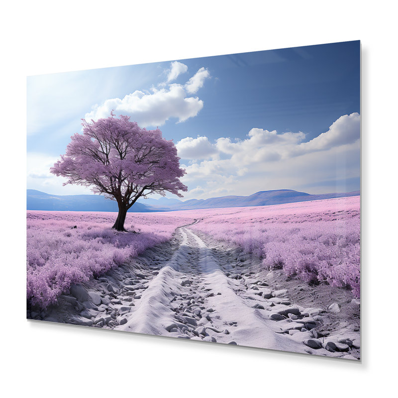 Champ de fleurs lavande éthérée II - impression sans cadre sur métal, H 16 po x l 32 po x P 1 po