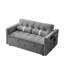 Sommeil coulissant en velours gris, 2 places de 55,5 po avec poches latérales, coussins réglables et lombaires pour le salon d'appartement-688012534