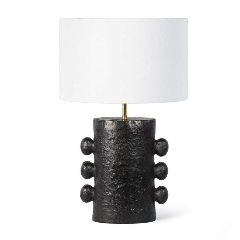 Lampe de table en métal Maya, Noir, H 25,5 po x l 16 po x P 16 po