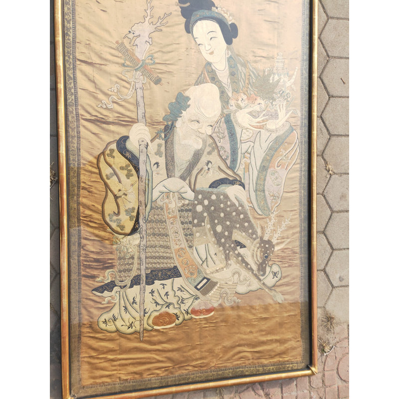Tapis chinois antique en textile tissé à plat