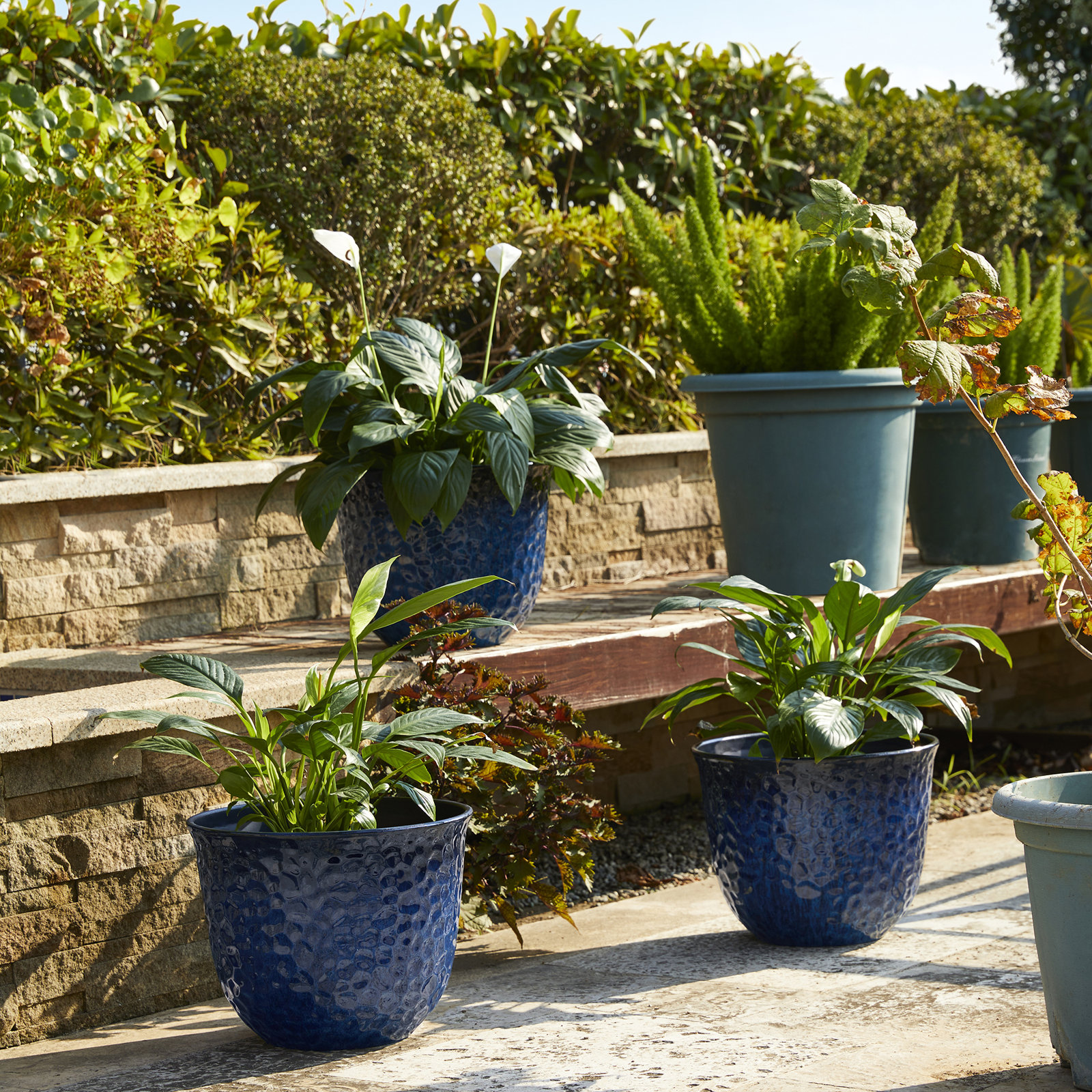 12" Pot Planter, Blue