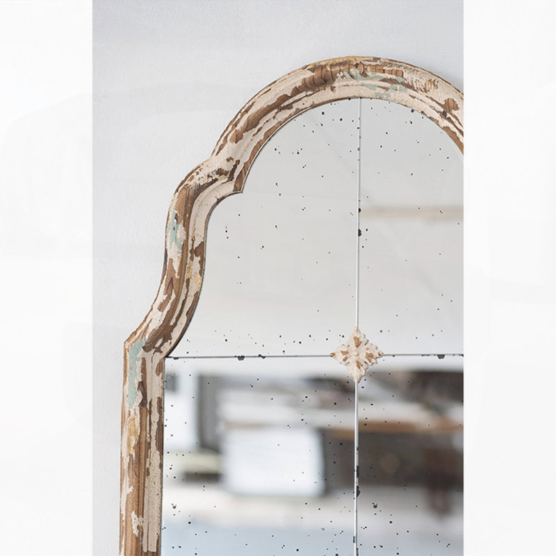 Miroir arqué en bois avec fenêtre décorative pour le salon, la salle de bain et le vestibule
