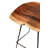 Tiya Counter-Height Stool – Solid Suar Wood Seat | Approximately 26” High | Natural Finish with Sturdy Metal Legs | Walnut Brown Barstool with Backrest