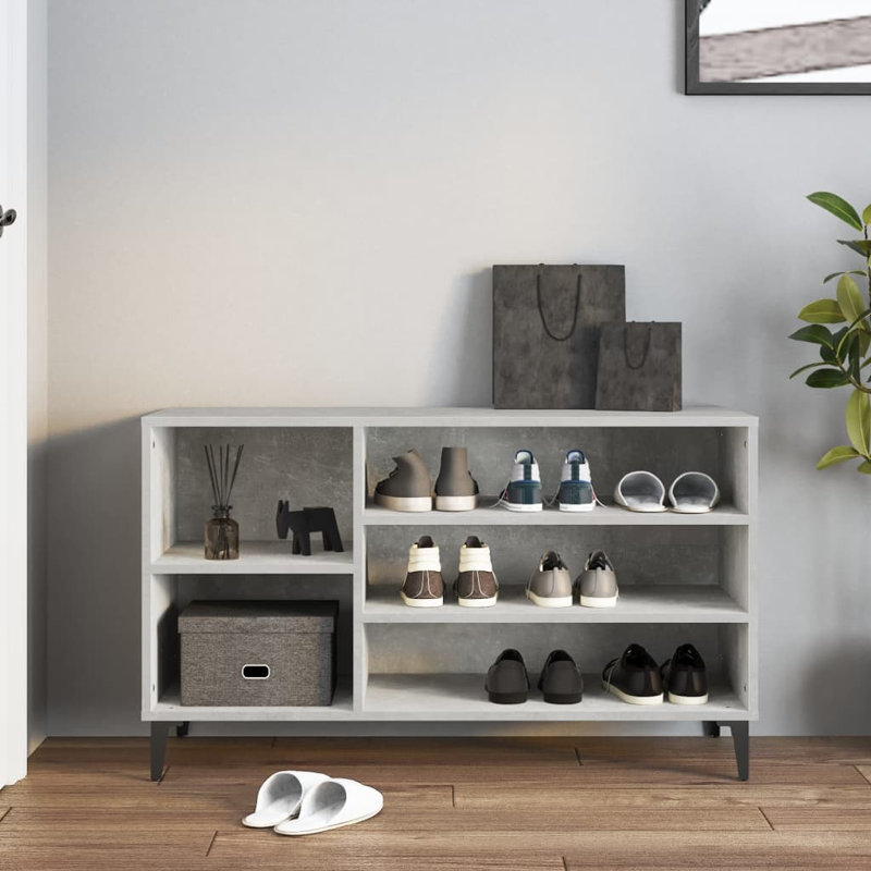 Shoe Cabinet 102x36x60 cm Engineered Wood, Concrete Grey