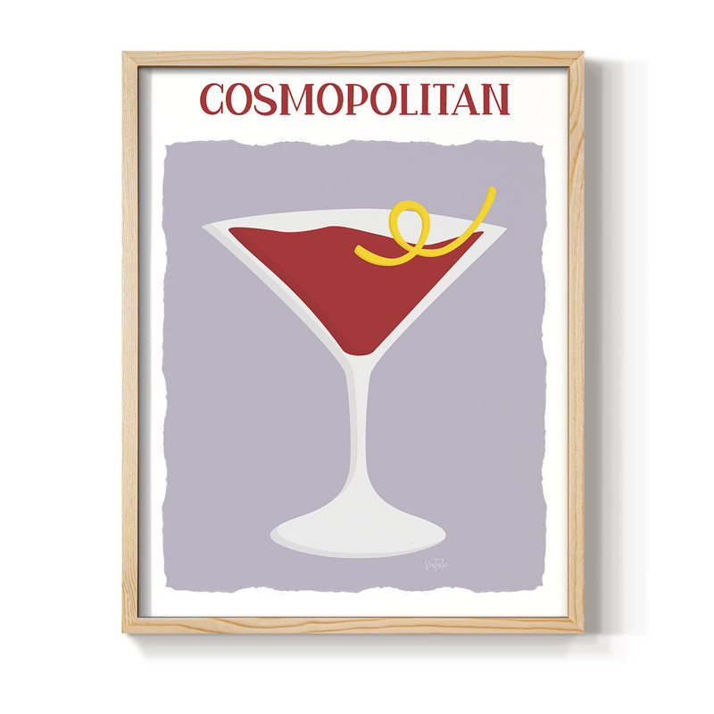 Cosmo, reproduction encadrée - bois massif, H 11 po x l 9 po, Naturel