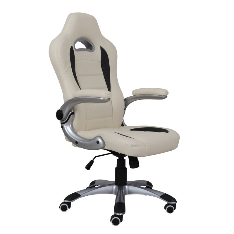 Fauteuil de jeu PC et de course, Blanc