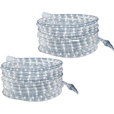 Cordon lumineux Tupkee transparent chaud - 24 pieds (7,3 m), pour une utilisation intérieure et extérieure - 10 mm de diamètre - 288 ampoules incandescentes transparentes à longue durée de vie - paquet de 2