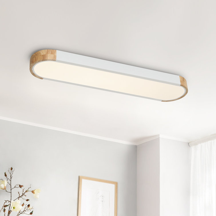 Orren Ellis Nouria 1 - Light 37.4'' Simple Rectangle LED Flush Mount &  Reviews | Wayfair