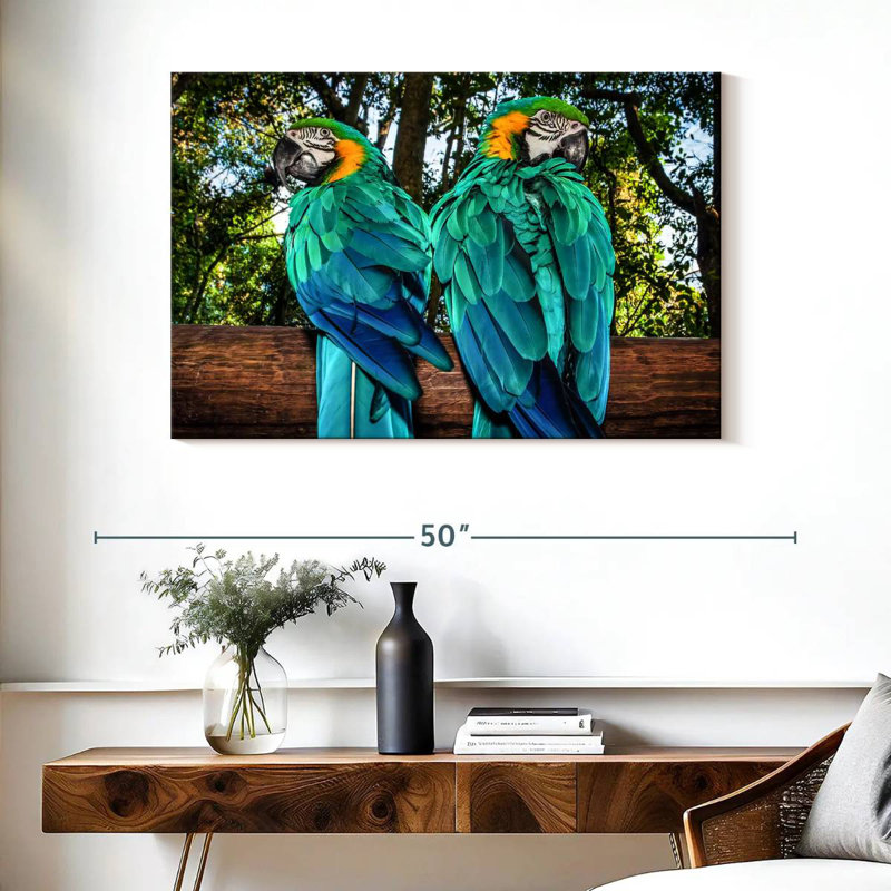 Brampt Macaw Parrots, 26" H x 39" W