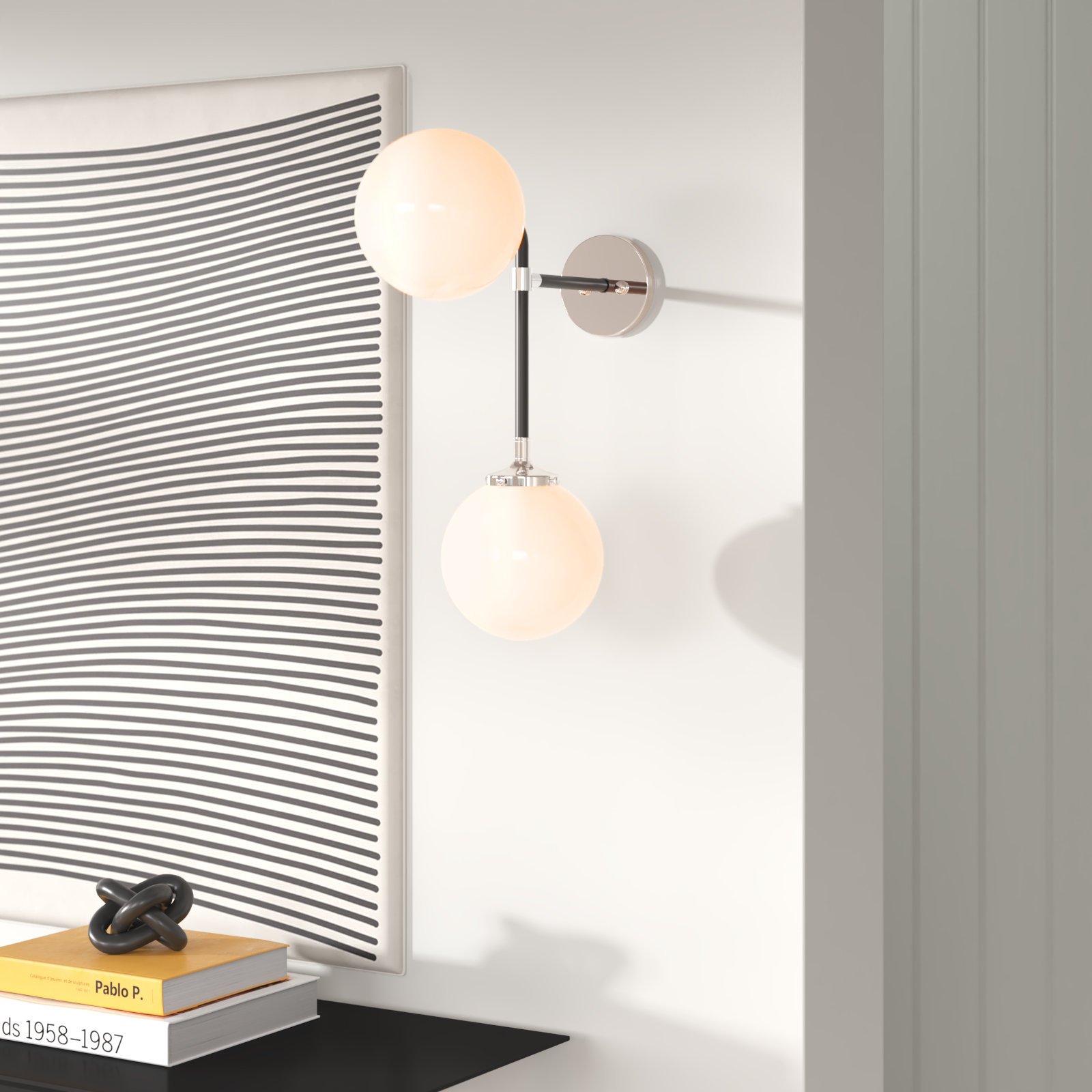 Balko 2 Light Glass Dimmable Armed Sconce